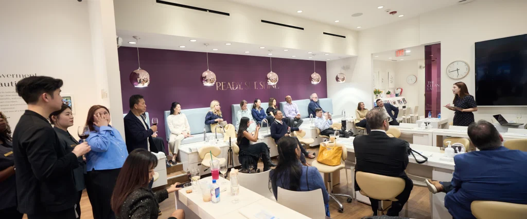 Team gathering for a session inside a salon studio