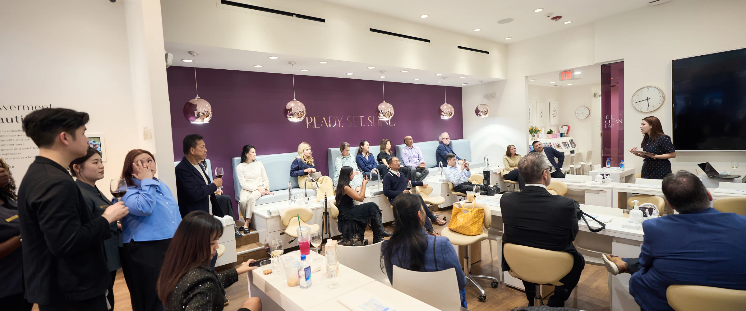 Team gathering for a session inside a salon studio